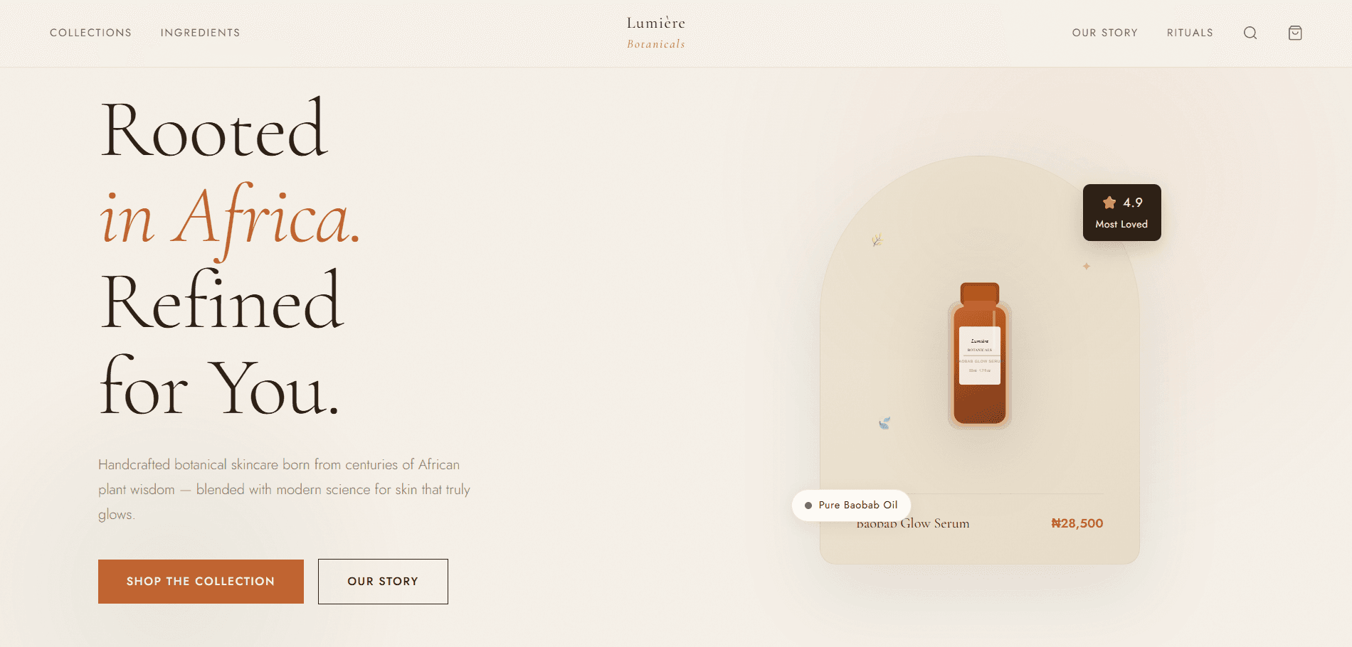 Lumiere Botanicals - E-Commerce Platform